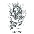 Adesivo per tatuaggio temporaneo impermeabile, bel design Re Scimmia per arte corporea del braccio. - Re Scimmia (HB-170X)