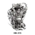 Temporary waterproof tattoo sticker featuring a detailed Chinese Monkey King sketch design. - HB-315 / 210*148mm