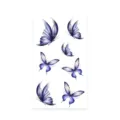 Blue watercolor butterfly temporary tattoo sticker variant, perfect for body art decoration. - K-560