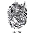 Adesivo per tatuaggio temporaneo impermeabile per uomo e donna, design di guerrieri. - Generale e Drago (HB-171X)
