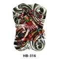 Waterproof large back tattoo sticker featuring traditional mythical warrior design with vibrant colors. - HB-316 / 210*148mm