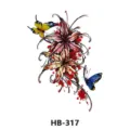 Waterproof color lily butterfly temporary tattoo sticker for men and women fashion body art. - HB-317 / 210*148mm