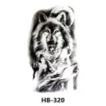 Wolf pack temporary tattoo sticker, black and white sketch design, waterproof arm art. - HB-320 / 210*148mm