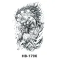 Adesivo per tatuaggio temporaneo impermeabile per uomini e donne, design demone. - Yaksha Rakshasa (HB-179X)