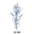 Herbal Juice Tattoo Sticker Blue Flower Botanical Waterproof Temporary Body Art SKU GZ-880 - GZ-880