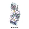 Temporärer Tattoo-Aufkleber mit Blumen und abstrakten Wellen, ideal für Armdekoration. - 210x114mm / XQB-034