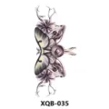 Gotisches temporäres Tattoo-Aufkleber mit Motten, Totenköpfen und Blumen für Arm-Körperkunst. - 210x114mm / XQB-035