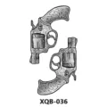 Vintage Revolver temporäres Tattoo-Aufkleber mit filigranem Punktier- und Rankenmuster. - 210x114mm / XQB-036