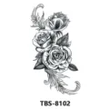 Black and white rose temporary tattoo sticker floral body art design for women men - Classic Rose Style (TBS-8102)