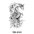 Dark dragon flower temporary tattoo sticker, gothic body art waterproof transfer design style. - Dark Dragon Style (TBS-8161)