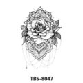 Autocollant de tatouage temporaire rose noire mandala floral imperméable variante - Style Mandala de Rose (TBS-8047)