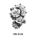 Black and white rose floral temporary tattoo sticker with geometric mandala design TBS-8126 - Geometric Rose Style (TBS-8126)