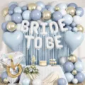 Bride to be balloon arch kit with letters and rain curtain for wedding party decoration. - Wedding Blue
