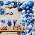 Ruimte astronaut raket ballon boog set verjaardag feest decoratie blauw zilver set - Ruimte raket astronaut ballonketting set 2 / 103-delige Set