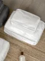 White travel storage bags packing cubes portable lightweight luggage organizer set for trip. - L / Pure White Grid