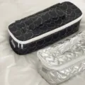 Borsa trapuntata a cuore, organizer da viaggio portatile per asciugacapelli e cosmetici, chic - Nero