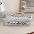 Borsa di stoccaggio trapuntata a cuore argento organizer da viaggio portatile per phon - Argento