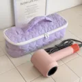 Borsa di custodia trapuntata con cuori per asciugacapelli e arricciacapelli, viaggio. - Viola