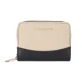 Minimalistische Damen Kleine Reißverschluss Kartenetui Brieftasche, Leder Münzfach. - Schwarz