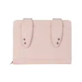 Cute pink rabbit ear passport holder leather card wallet multi slot document organizer detail view. - Pink