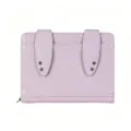 Cute light purple glossy leather passport holder with cute bunny ear design card bag. - Purple