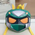 Kids cartoon EVA backpack green helmet style cute lightweight school bag for boys - Green