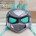 Mochila escolar para niños de EVA de dibujos animados robot lindo bolsa portátil - Cian