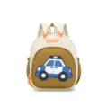 Detail view of the cute toddler backpack featuring a fun 3D cartoon police car design. - Off-White Police Car