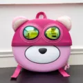 Niedlicher rosa EVA Cartoon Bär Rucksack für Kinder, leichte Vorschul Schultasche. - Rosa