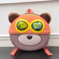 Niedlicher Cartoon EVA Eierschale Kinderrucksack leichtes Bären Design für den Kindergarten - Orange