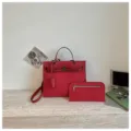 Ensemble sac a main rouge femme elegante sac porte epaule bandouliere mode chic quotidien - Ensemble de sacs à bandoulière / Rouge
