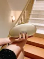 Goldene ovale PU Leder Abendtasche Clutch Damen elegante Party Handtasche mit Metallverschluss - Gold