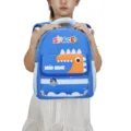 Kinder blauer Dinosaurier Schulrucksack niedlich Cartoon Doppelriemen Kinder Buchtasche - Hellblau