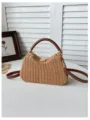 Sac à bandoulière tissé en paille d'été pour femmes, idéal style de vacances à la plage. - Brun (Style 1)