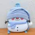 Kids 3D snowman EVA shell backpack, cute candy blue toddler school bag for kindergarten. - Blue