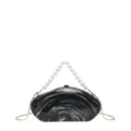 Exquisite black and white marble acrylic evening clutch featuring pearl handle and chic chain. - Black With Pendant