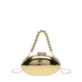 Borsa clutch ovale dorata da donna, elegante borsa da sera in acrilico con manico e catena. - Oro Con Manico