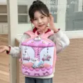 Cute cartoon carousel EVA shell backpack for kids kindergarten cute school bag boys girls - Pink