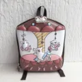 Cute cartoon carousel EVA backpack for kids, lightweight eggshell school bag with lovely dogs. - Brown
