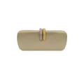 Women Metallic Gold Hard Clutch Evening Bag Elegant Double Ring Handle Party Handbag - Gold