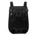 Breathable mesh pet carrier backpack for cats and dogs, comfortable travel outdoor bag. - Black