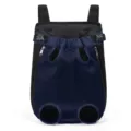 Breathable mesh pet carrier backpack for small dogs and cats, lightweight and portable. - Blue