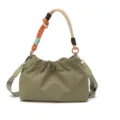 Sac à bandoulière vert tendance avec poignée tressée colorée et sangle décontractée. - Vert