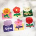 Set di simpatici biglietti d'auguri floreali di cartoni animati per compleanno - 6 Stili Assortiti (1 Pz Ciascuno)