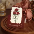 Carte de vœux rose 3D vintage, design floral romantique élégant pour la Saint-Valentin. - Carte de voeux 3D pop-up rose - Style A