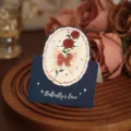 Carte de vœux pliante papillon rose vintage pour la Saint Valentin et anniversaire - Carte de voeux 3D pop-up rose - Style C