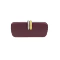 Borsa pochette da sera donna in pelle bordeaux con elegante chiusura ad anello bicolore festa. - Bordeaux