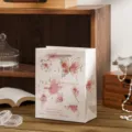 Bolsa de regalo mariposa rosa vintage papel cartón blanco grueso empaque presente - M / Rosa