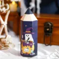Halloween Geschenkkarton für Süßigkeiten, niedliches Bleistift Design für Party Box. - Stil D / 155x50mm