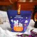 Halloween candy paper gift box with cute pumpkin and ghost cartoon design for holiday party. - Style D